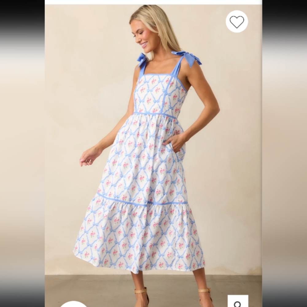 Entro Floral Blue and White Sundress - Picture 3 of 8